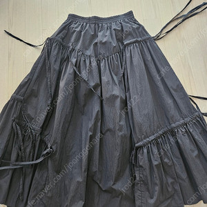 살롱드욘 리본 롱 스커트 블랙