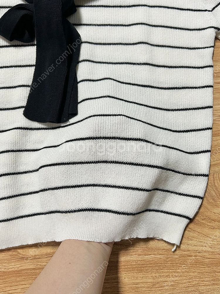 미엘로 레이어드 스트라이프 반팔 니트/H&M 린넨 뷔스...--7