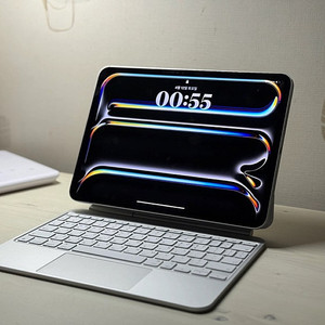 아이패드 프로 11 M4 실버 + 매직 키보드 풀박스 판매합니다