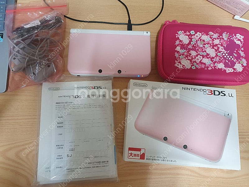 닌텐도 3ds xl 핑크 a급 박스 세트--0