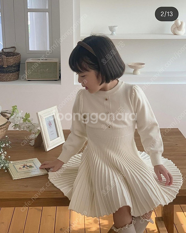 로제오브 니트원피스 블랙,아이보리 2벌일괄 (하나 새제...--9