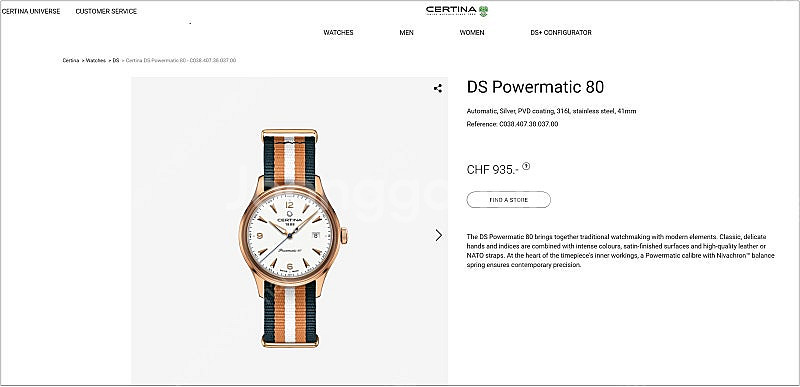 [세르티나] DS Powermatic 80 로즈골드 (...--1