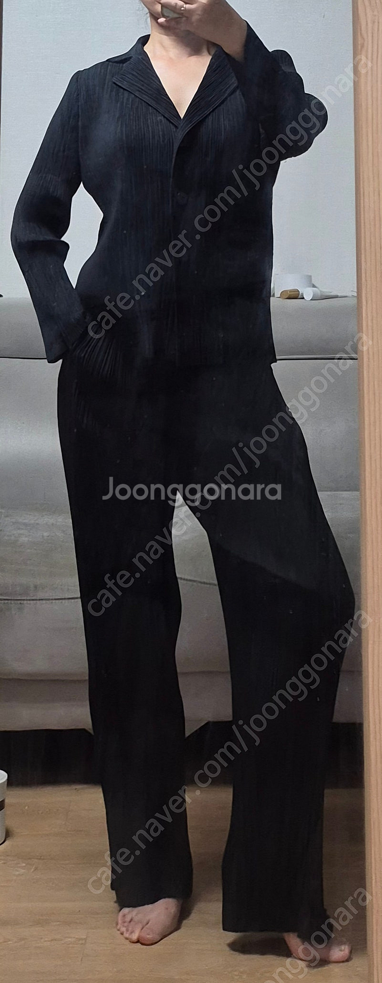 정품 이세이미야케 FETE 플리츠플리즈 해칭플리츠 블레...--0