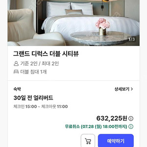 시그니엘 서울 숙박(7월 30일~31일 1박, 시티뷰)