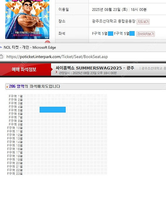 싸이흠뻑쇼 부산 / 광주(토) - 스탠딩, 지정석 2연...--9
