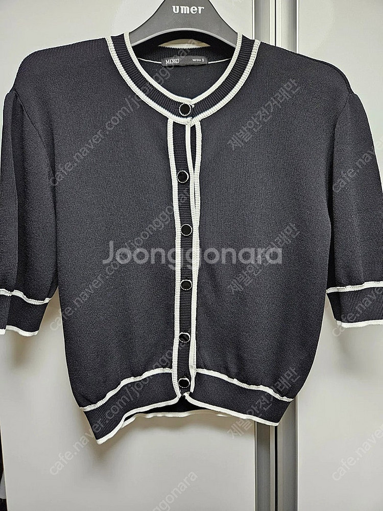 미쏘 루즈핏 반팔 셔츠 네이비 S사이즈--3