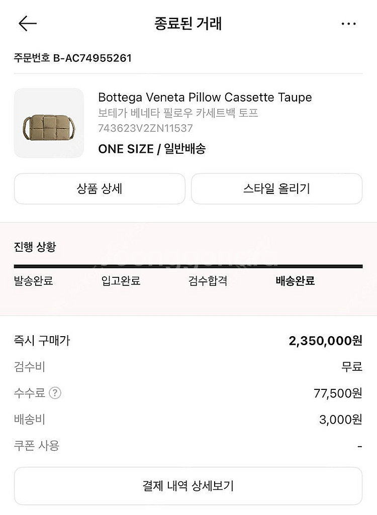 보테가베네타 필로우 카세트백 토프색상--4