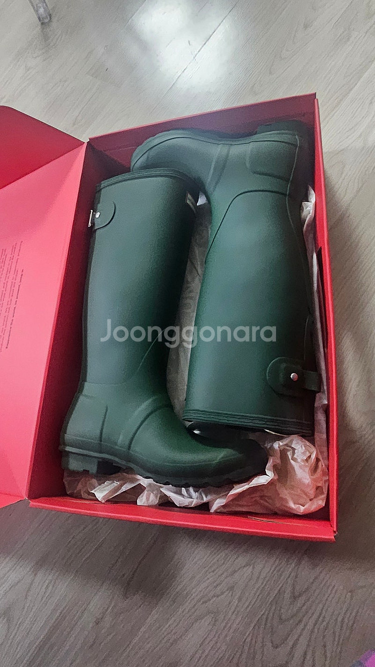 헌터 롱 레인부츠 그린 색상 새상품240--1