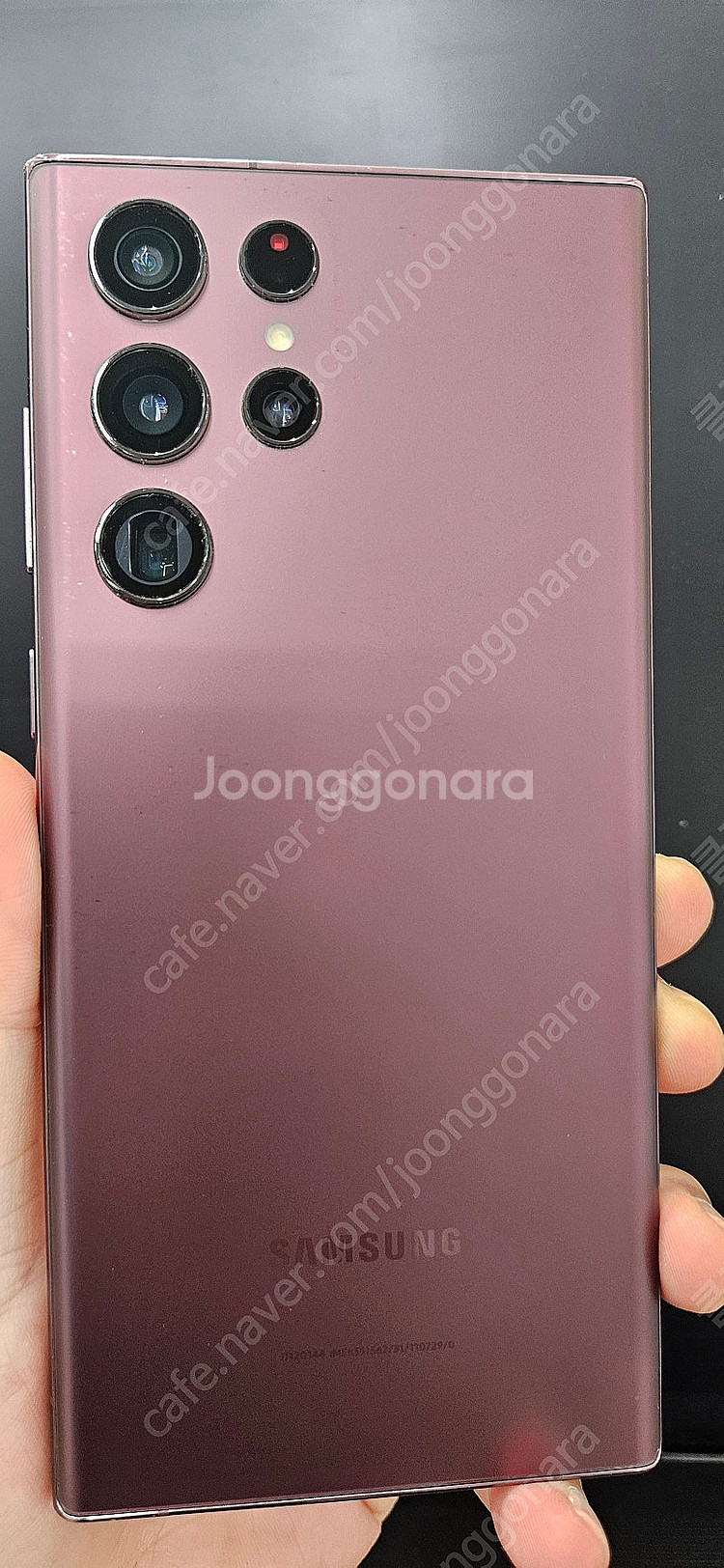갤럭시S22울트라 S908 256G 버건디 35만 인천 부평--3