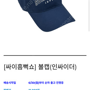 싸이흠뻑쇼 2025 모자 볼캡(인싸이더) 공식굿즈 md (무배)