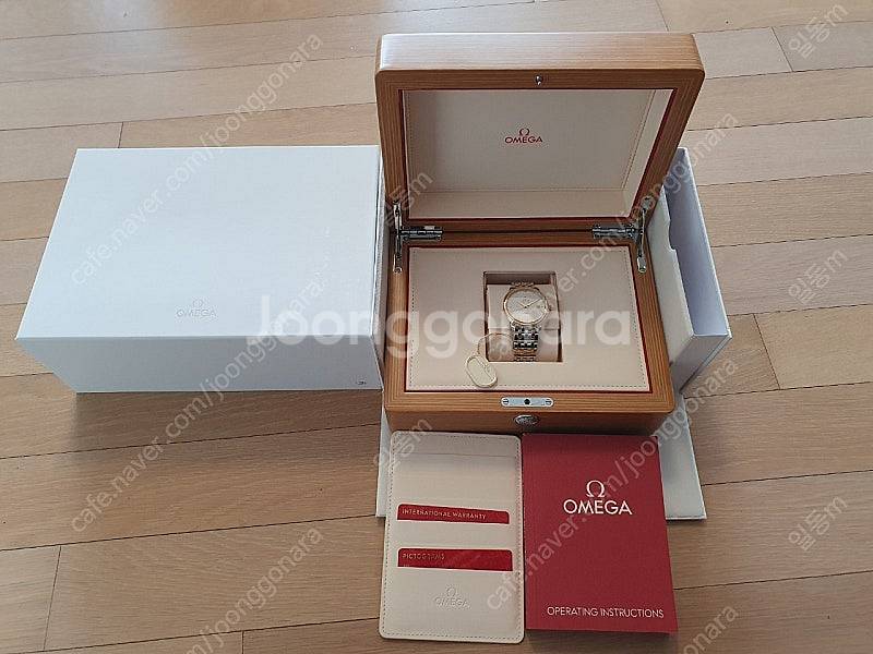 (새상품)오메가 드빌 프레스티지 시계(옐로우골드 콤비)--5