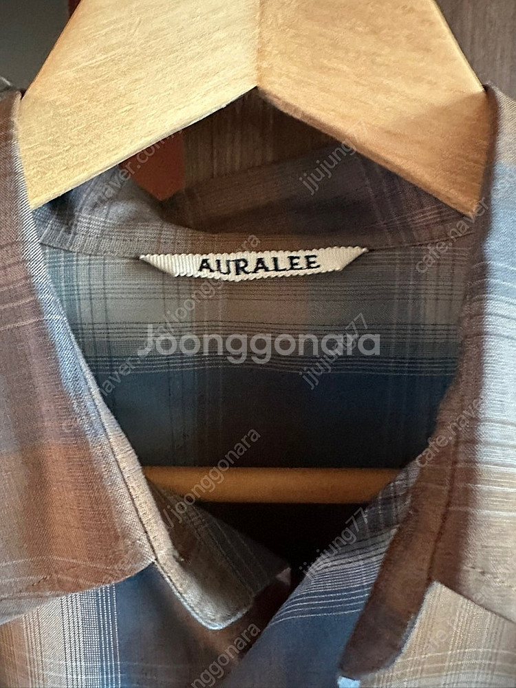 Auraree 오라리/ 슈퍼라이트 울 체크 셔츠/ 블루...--2