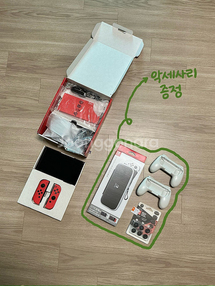 닌텐도 스위치 OLED 마리오레드(거의새상품) + 추가...--0