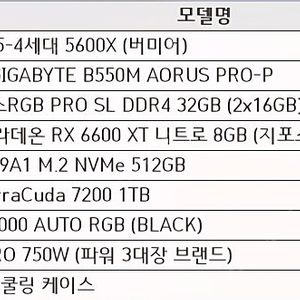 게이밍 데스크탑 5600x, 6600xt 라라랜드 피씨 팝니당.