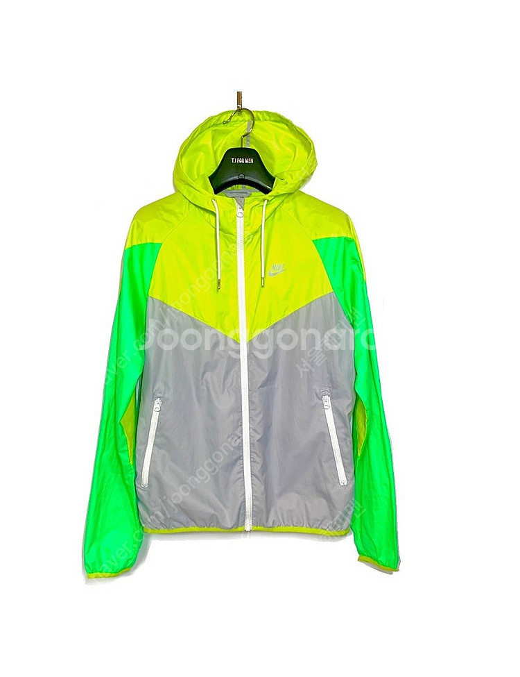 나이키 여성 형광노랑/그린 여름 경량 바람막이 자켓 윈드러너 남녀공용 S 90사이즈--1