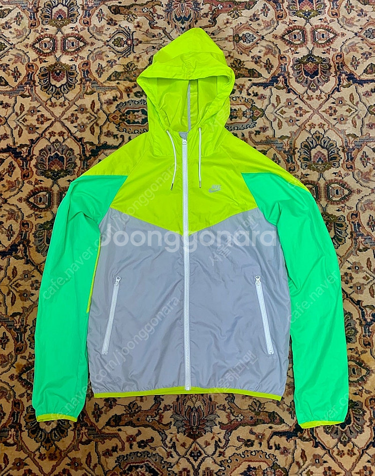 나이키 여성 형광노랑/그린 여름 경량 바람막이 자켓 윈드러너 남녀공용 S 90사이즈--3