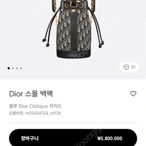 디올 스몰백팩 오블리크