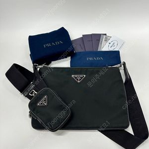 프라다 리나일론 레더 사피아노 크로스백