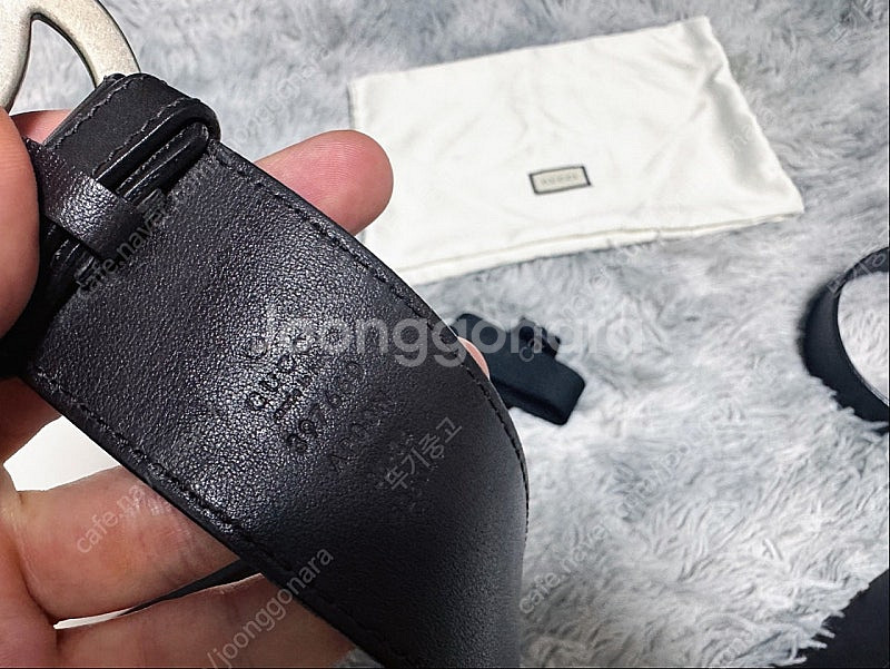 구찌 더블G 벨트 블랙 은장 정품 풀박스--3