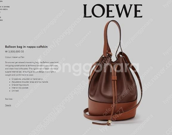 로에베 LOEWE 벌룬백 미듐사이즈(거의새거)--0