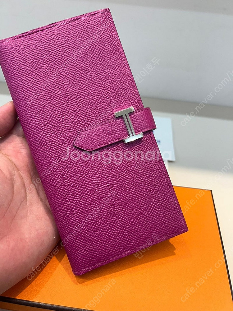 정품 에르메스 베안 장지갑 은장 미사용 새상품--2