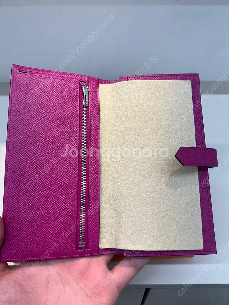 정품 에르메스 베안 장지갑 은장 미사용 새상품--5