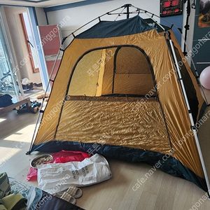 7인용 버팔로 오토 원터치 7인용 텐트 + 바닥 깔개 3장 +플라이 천막 (뉴베이스 오토 텐트 캠핑 캠핑용)