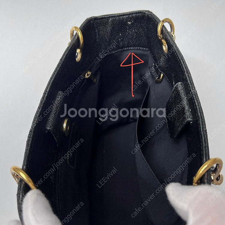 샤넬 그랜드샤핑 쁘띠 캐비어 블랙--2