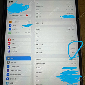 아이패드프로 10.5 256 셀룰러(스그) 팝니다