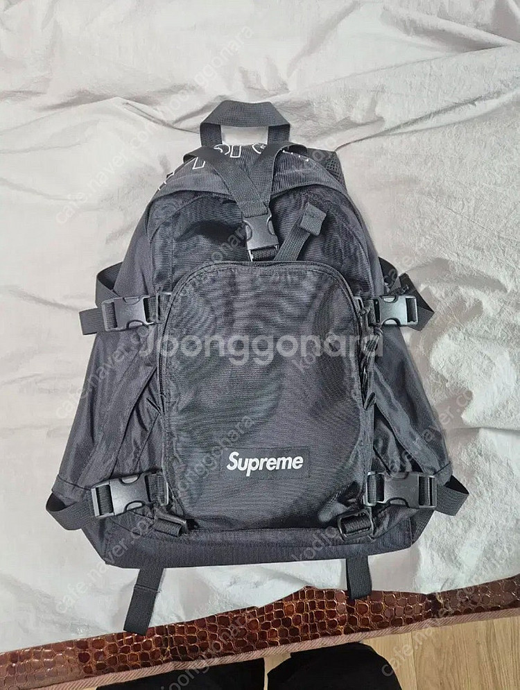 슈프림 19FW 코듀라 백팩 가방 블랙--2