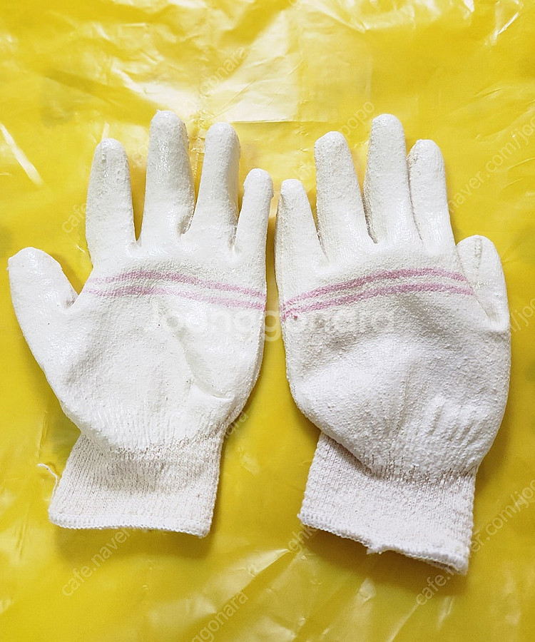 이중 천연라텍스 반코팅 면장갑힌색 판매합니다--1