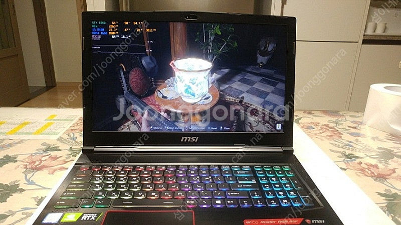 [판매]MSI GE63 8SF 고성능 게이밍 노트북/램...--2