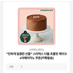 스타벅스 더블 초콜릿 케이크 + 아메리카노(배송상품)