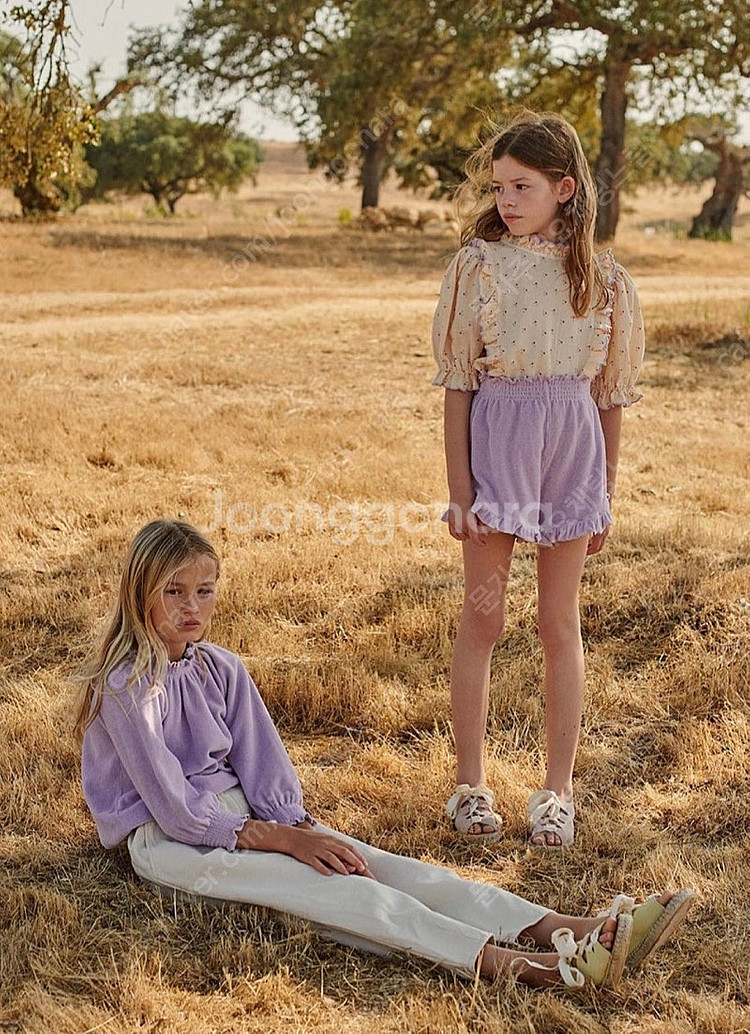 릴루 2y 6y 테리 셋업 블라우스 쇼츠 세트--0