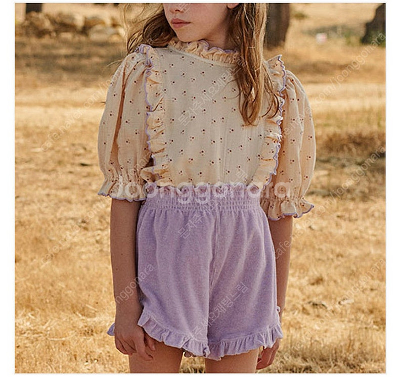 릴루 2y 6y 테리 셋업 블라우스 쇼츠 세트--3