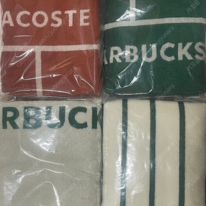 스타벅스 라코스테 트렌타월 전색상 그린, 테라코타, 아이보리, 스트라이프 판매