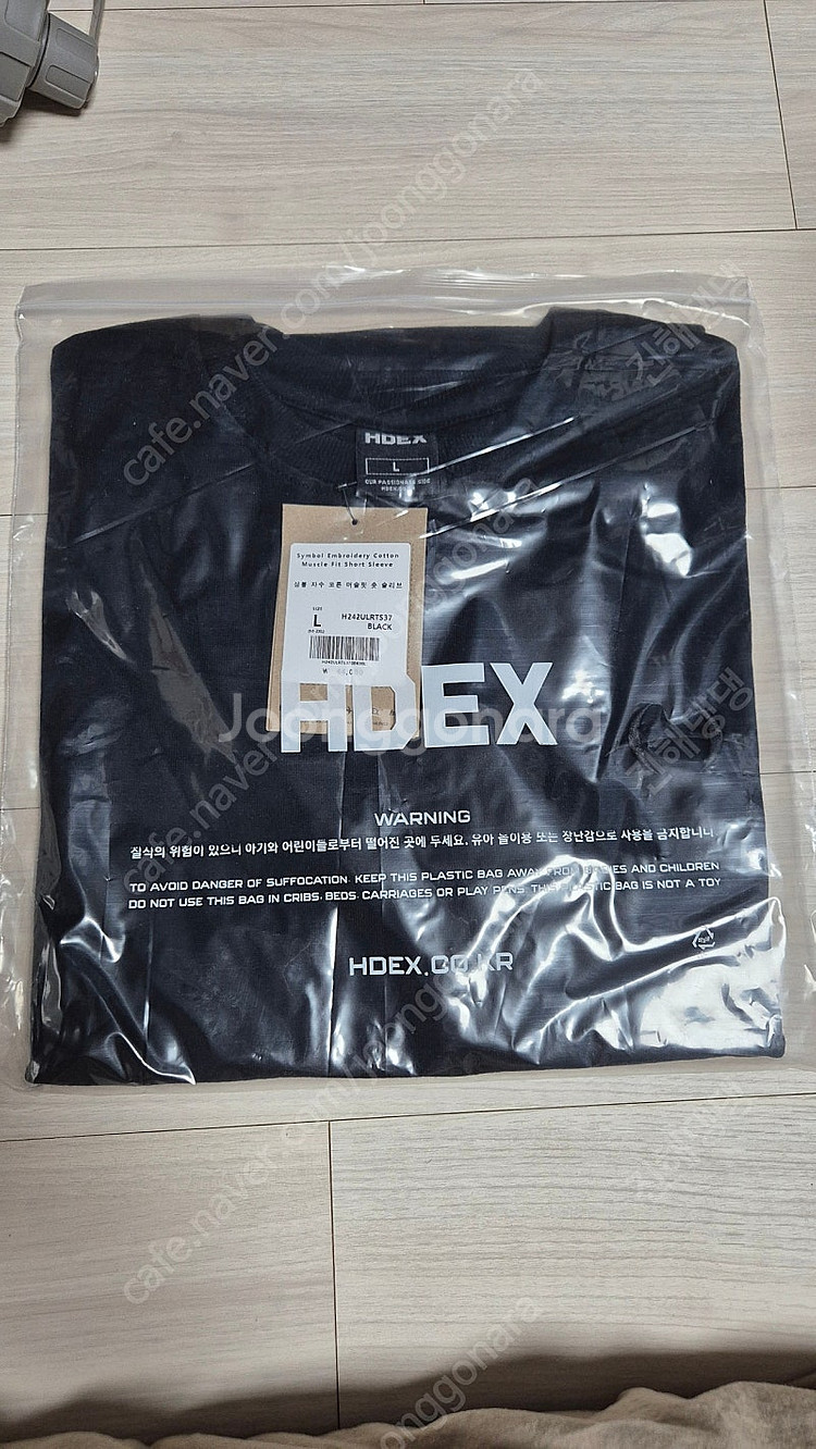 에이치덱스(HDEX) 심볼자수코튼머슬핏 반팔 블랙 L ...--0