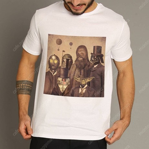 그래픽 반팔 티셔츠 스타워즈 패러디 wooop victorian wars t-shirts