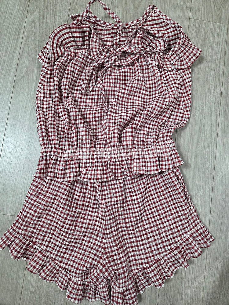 리미떼두두 레드체크 상하세트 2xl--2
