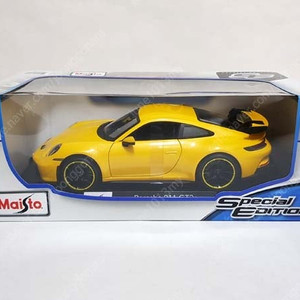 1:18 마이스토 Maisto/ 포르쉐 911 GT3 2022 옐로우/ 다이캐스트 모형차 판매합니다