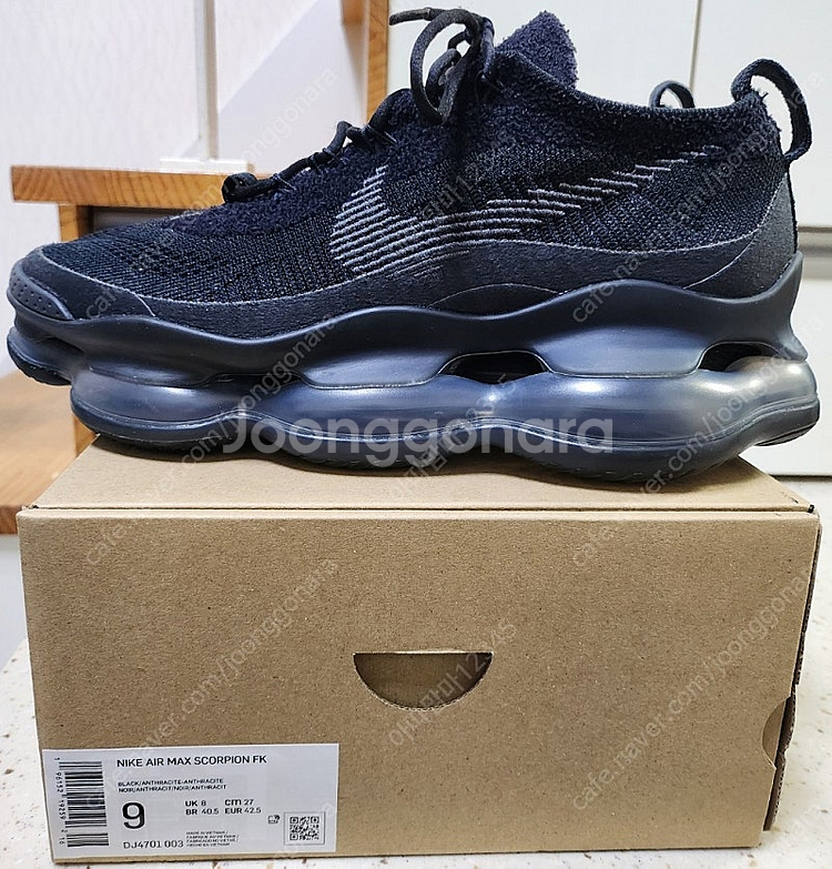 [급처분/최종가/90,000원] 나이키 에어 맥스 스콜피온 플라이니트 블랙 & 그레이 270mm DJ 4701 00...--5