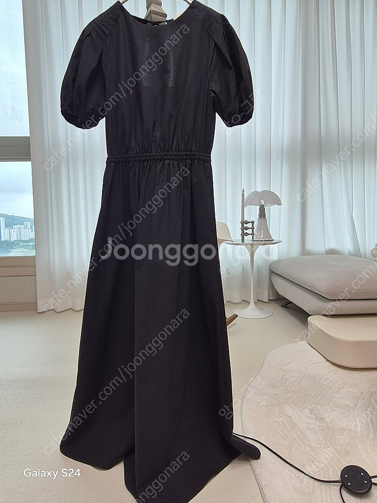 아떼 블랙 린넨혼방 반팔 원피스 24ss--2