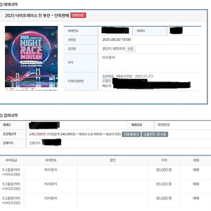2025 나이트레이스 인 부산 티켓 3장 양도합니다