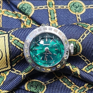 빈티지 세이코 시계반지 라운드 실버그린