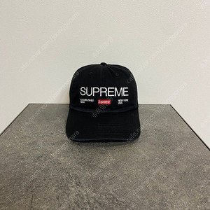 슈프림 21FW EST.1994 워시드 블랙 볼캡 모자