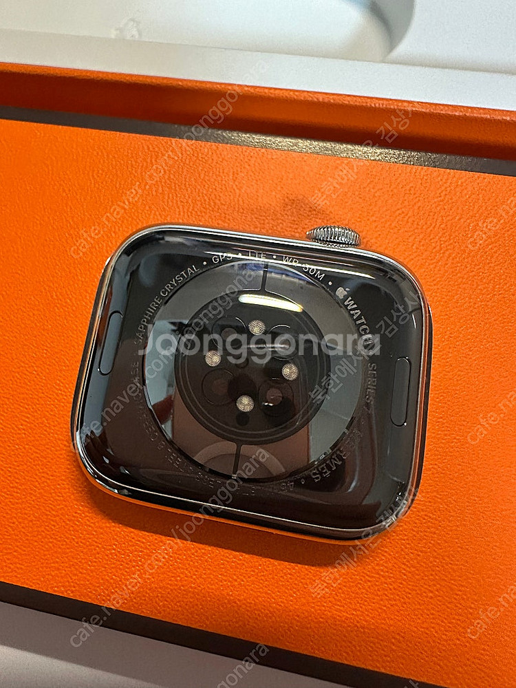 애플워치 에르메스 시리즈 7 실버 스테인레스 45mm--3