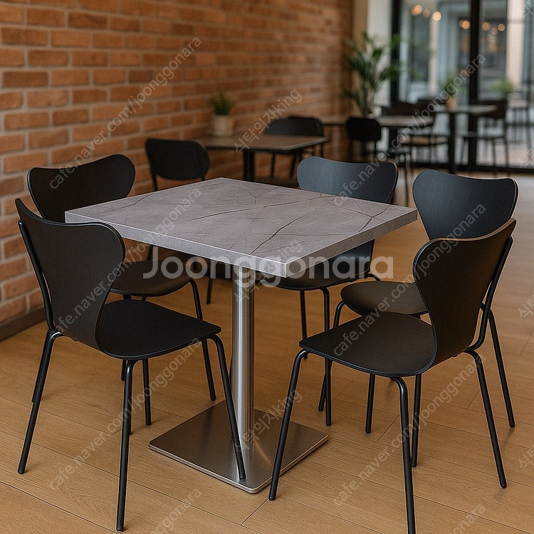 카페테이블 쌍다리 스텐 검정 다리 식당 테이블--1