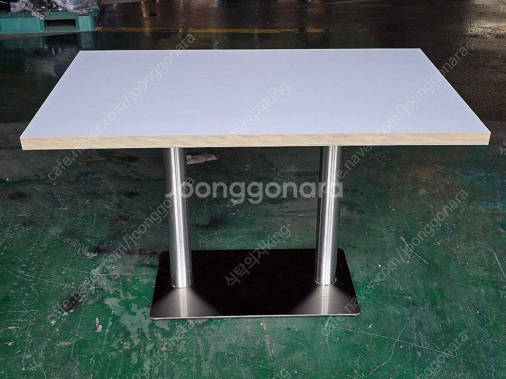 카페테이블 쌍다리 스텐 검정 다리 식당 테이블--4