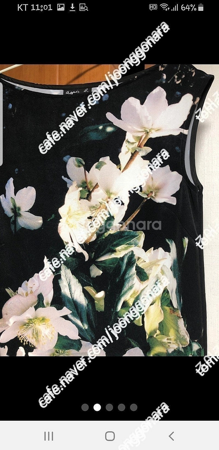Agnes b 아네스베 슬리브리스 원피스 55사이즈 택...--1