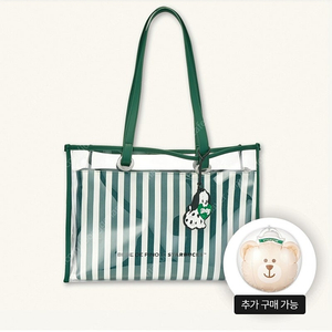 ((택포))스타벅스 베베드피노 워터풀 빅백 비치백 방수가방 투명 수영 스트라이프